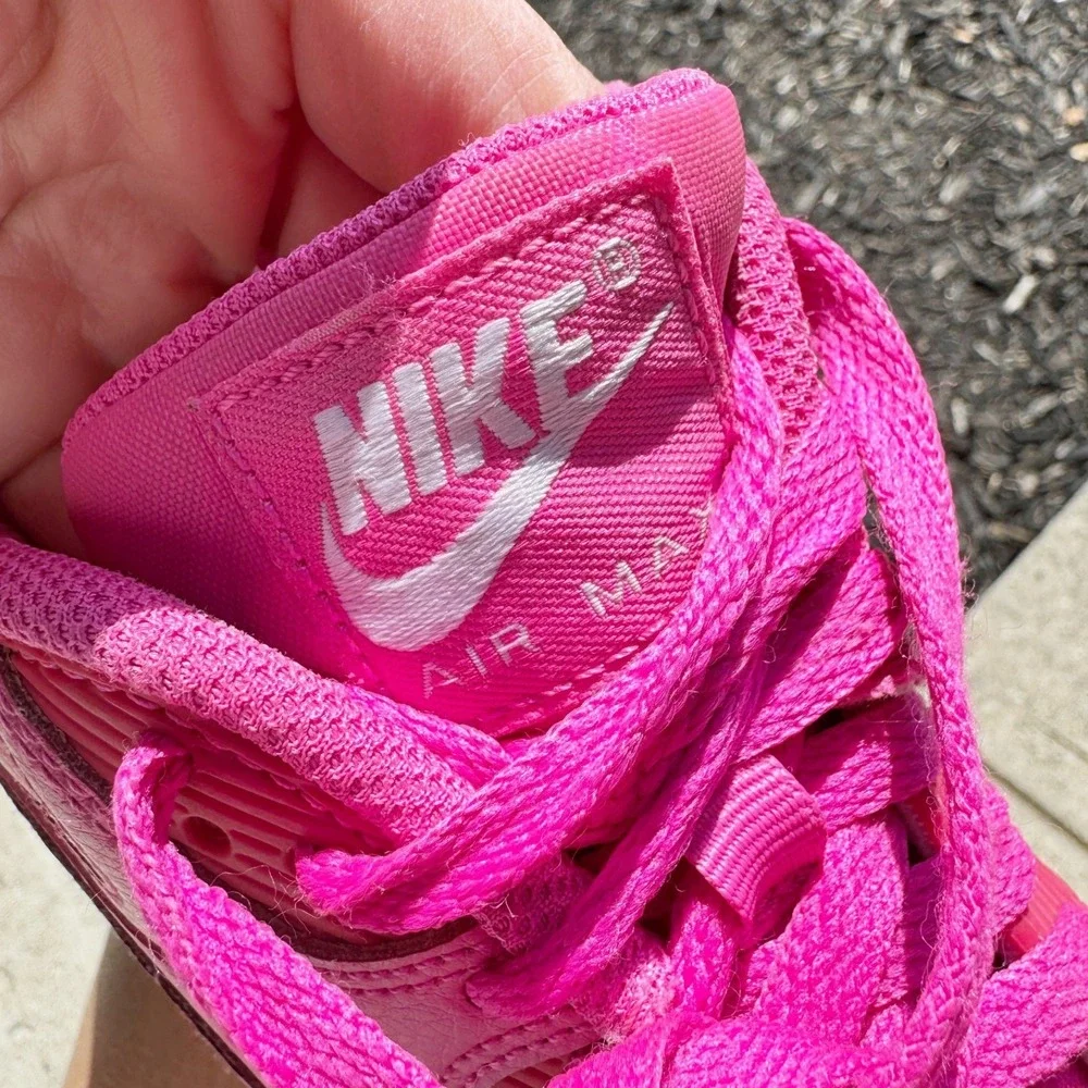 Nike Air Max 90 LTR Big Kids Pink Leather Sneakers 833376-603 Size 5Y
